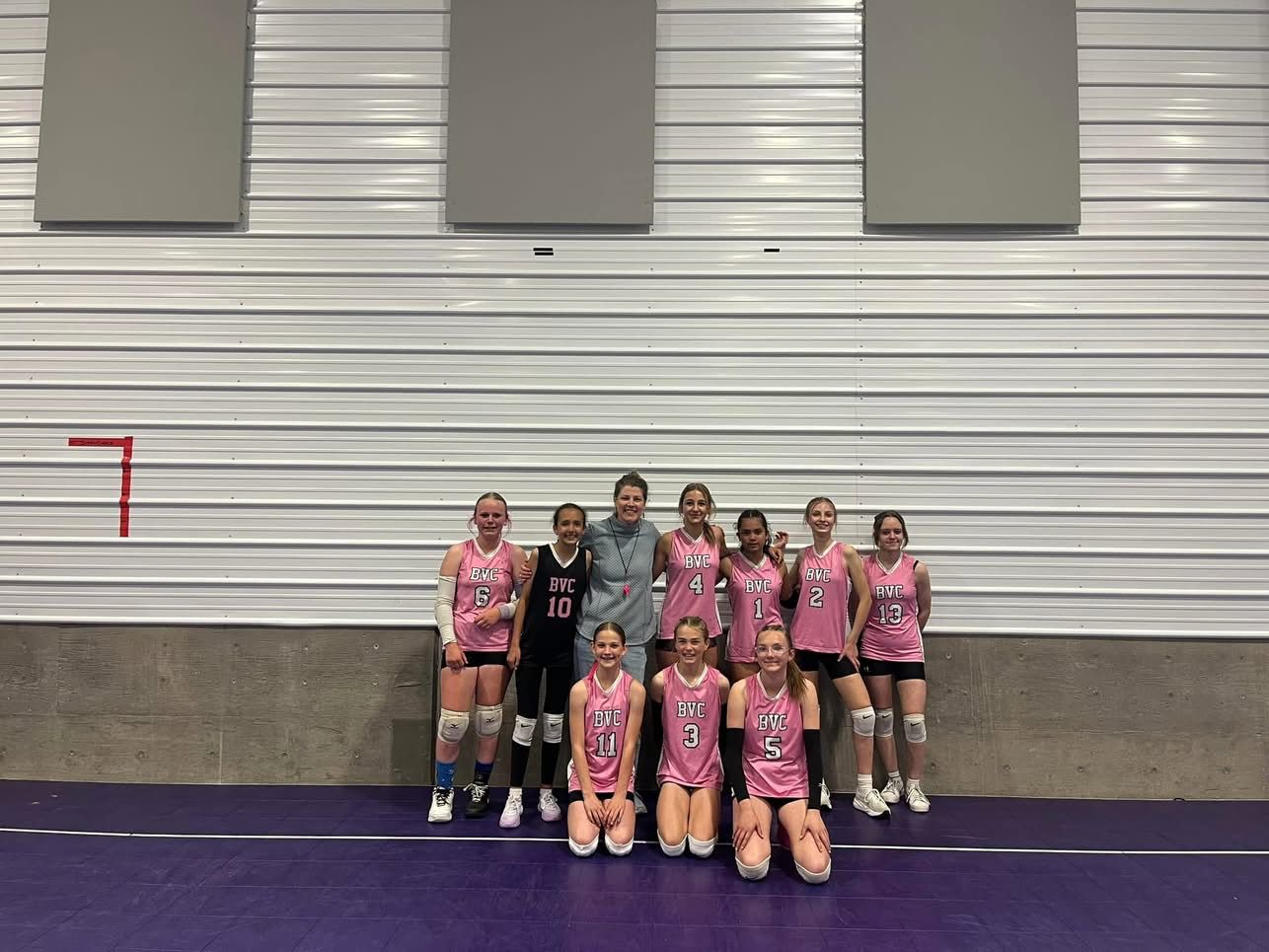 A BVC team in pink jerseys